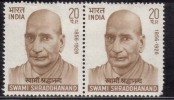 India MH Pair No Gum, 1970, Swami Shraddhanand, Social Reformer - Unused Stamps