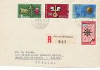 SWITZERLAND 1954 MICHEL NO 593-6 ON R-COVER SENT TO ITALY - 1954 – Switzerland