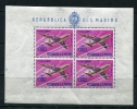 SAn Marino 1964 Sheet  Sc  C128 Mi 801 MNH Kleinbogen Airmail  Cv $25 - Nuovi