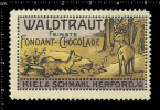 Old Original German Poster Stamp (advertising Cinderella, Reklamemarke) Kiel & Schmahl Chocolate,game,deer,Hirsche - Animalez De Caza