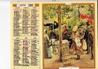 Almanach Des PTT 1989  "Voiture Aux Chèvres / Guignol Aux Champs-Elysées" Chromo JEANNIOT, + 2 Chromos Int. OBERTHUR - Groot Formaat: 1981-90