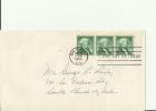 USA 1954 - FDC LIBERTY ISSUE WASHINGTON ADDRESSED W 3 STAMPS OF 1 CENT POSTMARKED BALTIMORE - MD OCT 8, RE 176 - 1951-1960
