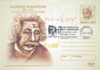 ALBERT EINSTEIN, 2005, COVER STATIONERY, ENTIER POSTAL, OBLITERATION CONCORDANTE, ROMANIA - Albert Einstein