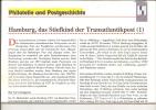 Hamburg Transatlantikpost 1857 - 1875.   Gruendlche Recherche Mit Stempeln, Tarifen Etc(16 DIN A4 Seiten). - Filatelia E Historia De Correos