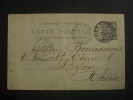 FRANCE  Entier Postal  De  1899    "  Expédié  De PARIS  à  LYON  Le  27-01-1899   "     N°  89 - CP5 - Kaartbrieven