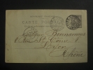 FRANCE  Entier Postal  De  1899    "  Expédié  De PARIS  à  LYON  Le  27-01-1899   "     N°  89 - CP5 - Kartenbriefe