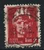 ● ITALIA - LUOGOTENENZA 1945 - ROMA - N.°  533 Usati - Fil. RUOTA  Varietà - Cat. ? € - Lotto N. 788 /89 - Gebraucht