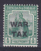 Trinidad & Tobago 1917 Mi. 85 A     ½ P Britania Overprinted WAR TAX, MH* - Trinidad & Tobago (...-1961)