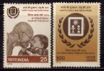 India MH 1979, Set Of 2, Inter., Year Of Child, Kinder, Gandhi, Emblem. - Neufs