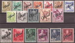 SWITZERLAND..1942..Michel   #  46-63...MLH...Dienstmarken...MiCV - 75 Euro. - Unused Stamps