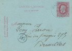 258/19 - WESTVLAANDEREN - Carte-Lettre Cachet Simple Cercle WACKEN 1883 - Signé Lecluyse - Minne - Postbladen