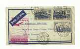 AEROGRAMME    Ligne FRANCE ? Etats-Unis    1er Service Postal Aérien - Premiers Vols