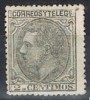 Sello 2 Cts Negros Gris, Alfonso XII  1879, Num 200 * - Nuevos