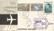 Caravelle Flug  Paris - Stuttgard - Wien  Austrian Airlines 16 06 1963 - Premiers Vols