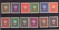 LIECHTENSTEIN 1968 1969 OFFICIAL STAMPS SERVICE COAT OF ARMS CROWN AND VALUE SERVIZIO CORONA E CIFRA FULL SET SERIE MNH - Dienstzegels