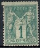 1876-81 FRANCIA SAGE I TIPO 1 CENT MH * - FR005 - 1876-1878 Sage (Typ I)