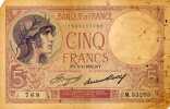 Banque De France - Cinq Francs 1933 - 5 F 1917-1940 ''Violet''