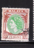 Penang Malaya 1954-55 QE II $5 Used - Penang