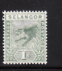 Selangor Malaya 1891-95 Tiger 1c MNH - Selangor