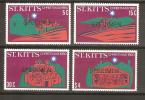 Saint Kitts 1980 Xmas Set 4 MNH Overprint Specimen - St.Kitts En Nevis ( 1983-...)