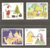 Saint Kitts 1982 Xmas Set 4 MNH Overprint Specimen - St.Kitts En Nevis ( 1983-...)