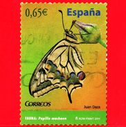 SPAGNA - Usato - 2011 - Farfalla - Butterfly - Papilio Macaone - Papilio Machaon  - 0.65 - Gebraucht