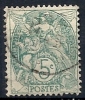 1900 FRANCIA USATO ALLEGORIA TIPO BLANC 5 CENT - FR010 - 1900-29 Blanc