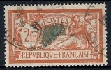 1906-20 FRANCIA USATO ALLEGORIA TIPO MERSON 2 F VARIETà DOPPIA STAMPA - FR010 - Usati