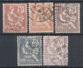 1902 FRANCIA USATO ALLEGORIA TIPO MOUCHON 5 VALORI - FR011 - 1900-02 Mouchon