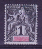 MADAGASCAR N°28c   Noir Sur Bleu  Oblitéré - Oblitérés