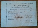 1856 Bulletin D'enregistrement Messageries Paris De Neufchateau Pour Nancy - Briefe U. Dokumente