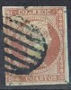 Sello 4 Cuartos Rojo,  Isabel II 1855, VARIEDAD Papel,  Num 40 P º - Oblitérés