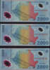 Romania-1999-Three Consecutive Banknotes Series Eclipse (polymer) 2000 Lei-UNC - Roemenië