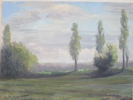 Tableau/Peinture à L´Huile/pinceaux/ Paysage De Campagne Orageux/Début 20 éme Siécle         GRAV3 - Ohne Zuordnung