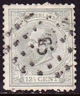 1872 Koning Willem III  12½ Cent Grijs Tanding 12½  Grote Gaten NVPH 22 H - Usati