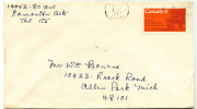 Canada Cover Sent To USA Edmonton 3-7-1973 Single Stamped - Covers & Documents