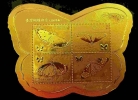 Gold Foil Taiwan 2011 Butterflies Stamps S/s Butterfly Insect Fauna Flower Unusual (Yun Lin) - Ongebruikt