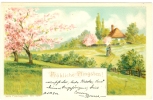 Pfingsten, Wiese, Landschaft, Prägekarte, 1902 - Pfingsten