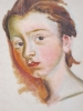 Peinture Gouache Pinceau /Portrait Jeune Fille/Etude/Non Signé/ Début 20éme      GRAV7 - Andere & Zonder Classificatie