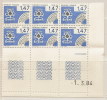 (d) Bloc De 6 Timbres Coin Daté Du N°183 (pique) (01/03/1984) - Préoblitérés