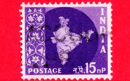 INDIA - Usato - 1958 - Cartina - Map Of India - 15 - Used Stamps