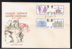 RB 862 - 1973 GB First Day Cover FDC - Indigo Jones - Newmarket Postmark Cat £15 - 1971-1980 Decimale  Uitgaven