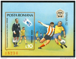 1981 Romania "Espana 82" World Cup Block Imperforate MNH** Fo59 - 1982 – Espagne