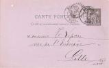 Entier Type Sage 10 Centimes Obl Roubaix Nord - 1877-1920: Periodo Semi Moderno