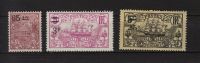 NOUVELLE CALÉDONIE : Série De 1924-27, 3 Timbres De 1905 - 22 Avec Surcharges - Ungebraucht