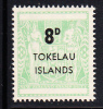 Tokelau MNH Scott #7 8p Light Green - Surcharges On NZ Post-Fiscals - Tokelau