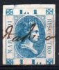 1866 - MARCA DA BOLLO  " Riscontro  " _  Lire 1 (Turchino-bianco) - Steuermarken