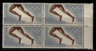 India 1968 MNH, Block Of 4, 20p Olympics Games, Sport, Atheletics, - Blokken & Velletjes