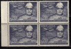 India MNH 1969, Block Of 4, 'All Up Airmail' , Air Mail Scheme, Airplane, - Blocchi & Foglietti