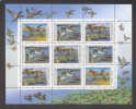 Birds 1990 USSR MNH  3 Stamps C/sheet Of 9 Mi KLB 6099-101 Ducks - Patos